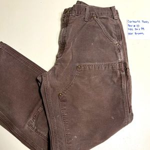 Carhartt Men's Brown Duck Double Front Work Pants - Dungaree Fit - Sz 36x34